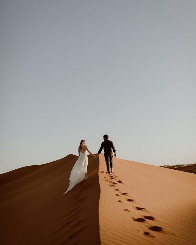 Couple enjoying a private desert tour in Zagora, Morocco