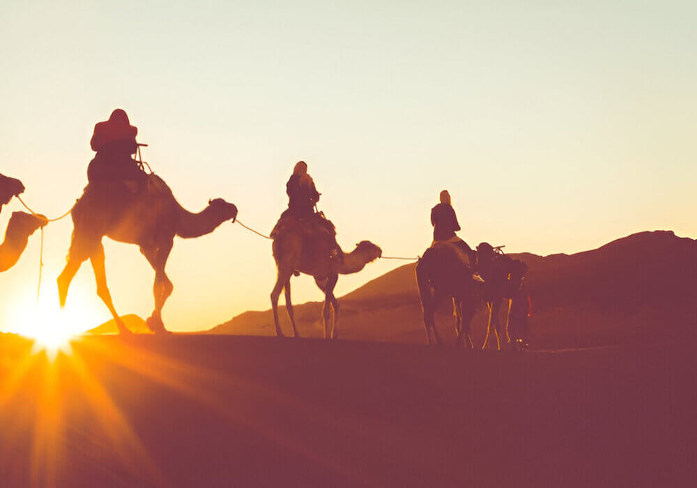 Private desert tour from Ouarzazate to the Sahara desert with camel trekking and luxury camp in Morocco
