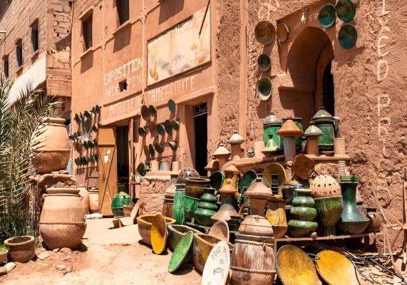 Tamegroute Kasbah in Morocco with pottery workshops and historic architecture
