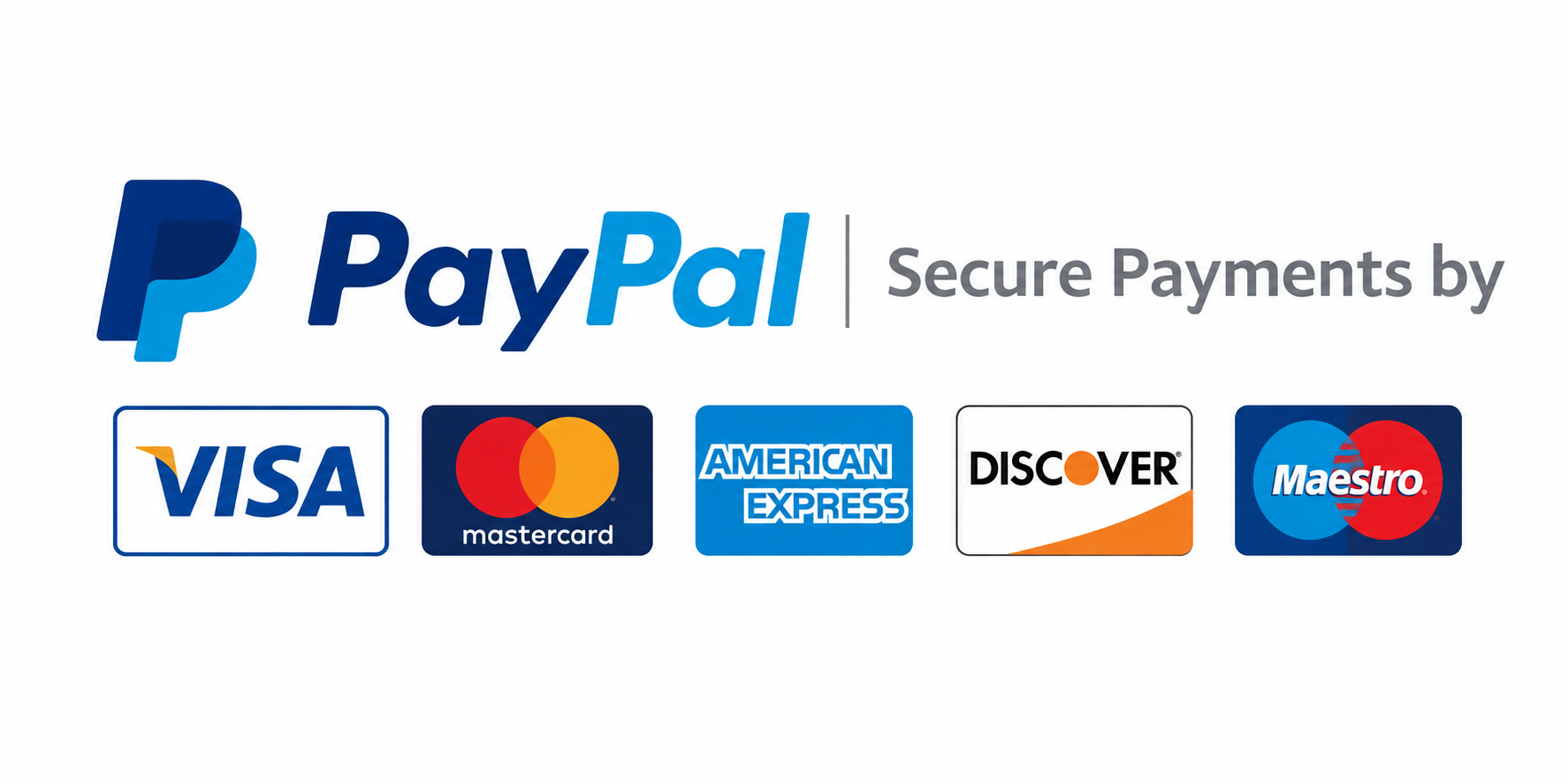 Secure Payments by PayPal and Accepted Cards