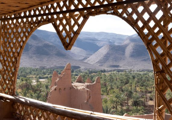 Travelers visiting the lush oasis of Zagora during a desert tour to Erg Chigaga